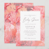 Koraalrif Vibrant Baby shower - wazig roze Kaart (Voorkant / Achterkant)