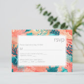 Koraalrif Vibrant Blush roze en blauwgroen RSVP (Staand voorkant)