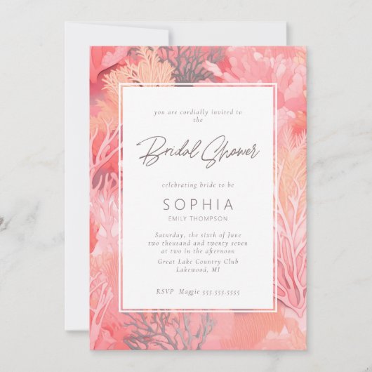 Koraalrif Vibrant Vrijgezellenfeest - wazig roze Kaart (Voorkant)