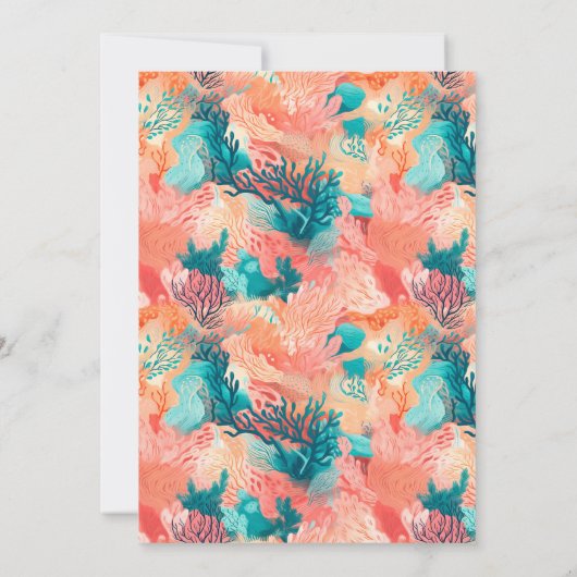 Koraalrif Vibrant Weddenschap Kaart (Achterkant)