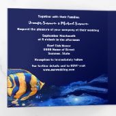 Koraalrif vis tropisch blauw sinaasappel kust chic drieluik uitnodiging (Binnenzijde eerst)