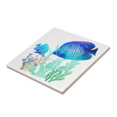 Koraalrif Vissen Watercolor Stijl Zeeleven Tegeltje (Zijkant)