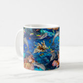 Koraalrif voor onderwaterdolfijnen koffiemok (Voorkant links)