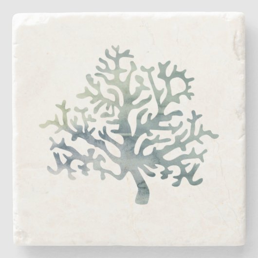 Koraalrif Waterverf marmer Stone Onderzetter (Voorkant)