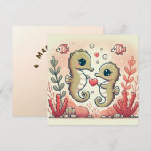 Koraalrif Zeepaardjes Liefde Kaart (Voorkant / Achterkant)