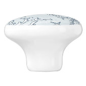 Koraalrif & zeeschelpen Strand Blauw Grijs Keramische Knop (Zijkant)