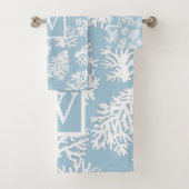 Koraalriffen zomerkustmonogram buiten bad handdoek (Insitu)