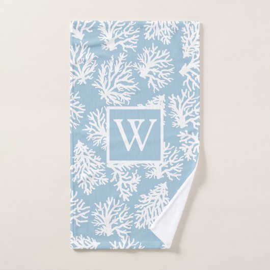 Koraalriffen zomerkustmonogram buiten bad handdoek (Handdoek)