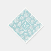 Koraalriffen zomerkustmonogram buiten servet (Hoek)