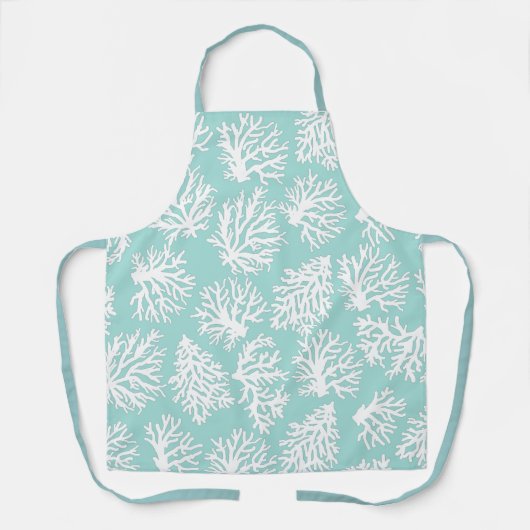 Koraalriffen zomerstrand schort (Voorkant)