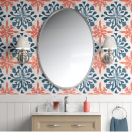 Koraalrifsymfonie - Blauwgroen en koraal - Kust Behang