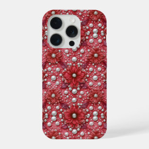 Koraalrode Bloem Parel Bloei ✨ Elegante Rode Bloem iPhone 15 Pro Case