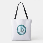 Koraalrode en Tealwerveling Tote Bag (Achterkant)