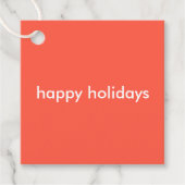 Koraalrode Feestdagen | Moderne, minimale stijlvol Bedankjes Labels (Voorkant)