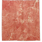 Koraalrode marmer  douchegordijn (Voorkant)
