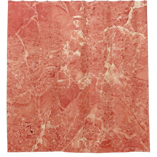 Koraalrode marmer douchegordijn (Voorkant)