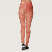 Koraalrode marmer leggings (Achterkant)