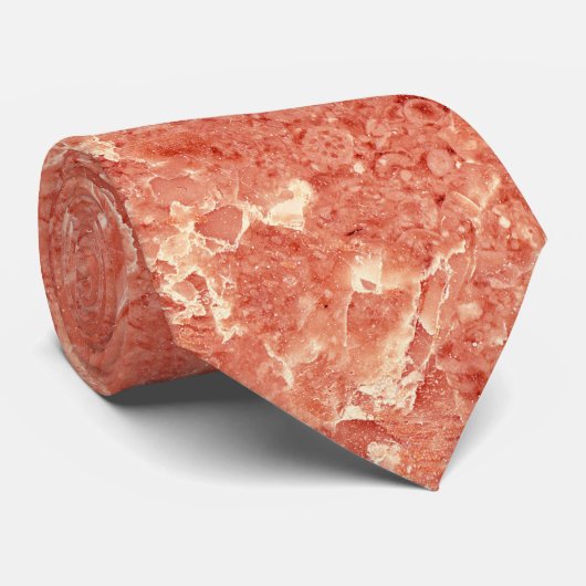 Koraalrode marmer stropdas (Opgerold)