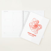 Koraalrode octopus op witte achtergrond planner (Display)