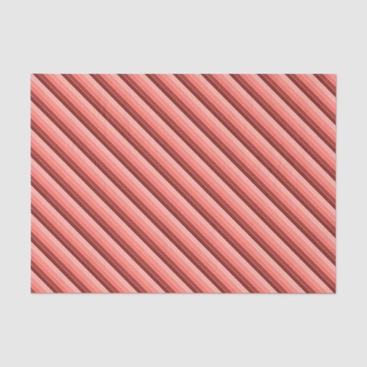 Koraalrode roze beige strepen tissuepapier (Voorkant)