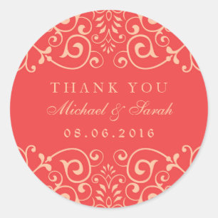 Koraalrode  wervelkolom Dank je Sticker