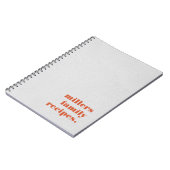 Koraalrode witte lederen textuur gezinsrecepten notitieboek (Linkerzijde)