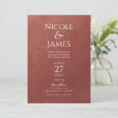 Koraalroest Sinaasappel Kleur Minimal Elegant Brui Kaart (Staand voorkant)