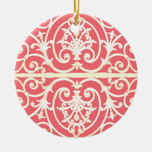 Koraalrolpatroon Keramisch Ornament (Voorkant)