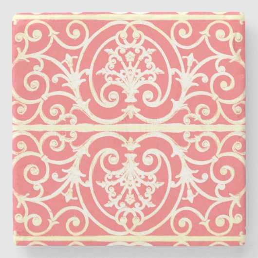 Koraalrolpatroon Stenen Onderzetter (Voorkant)