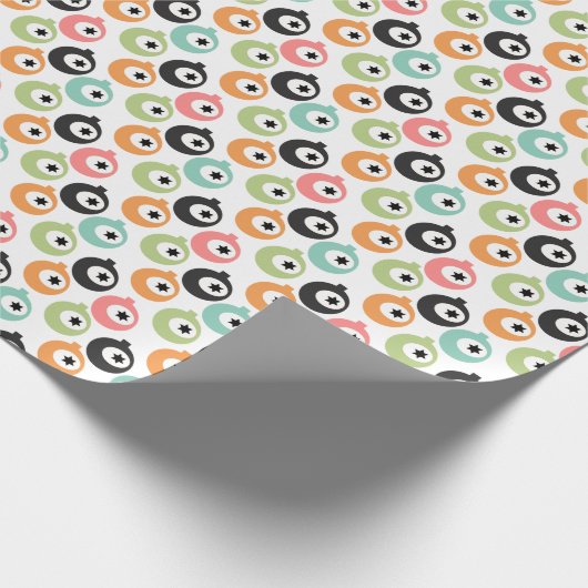 Koraalrood Blush Roze Mint Blauwe Groene Ornamente Cadeaupapier (Hoek)