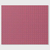 Koraalrood en marineblauw quatrefoil patroon cadeaupapier (Vlak)