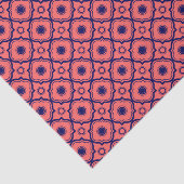 Koraalrood en marineblauw quatrefoil patroon tissuepapier (Detail)