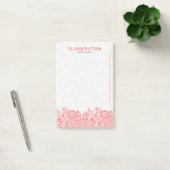 Koraalrood en witte  Floral Lace Post-it® Notes (Kantoor)