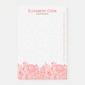Koraalrood en witte  Floral Lace Post-it® Notes (Voorkant)