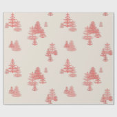 Koraalrood Evergreen-standaard voor het verpakken Cadeaupapier (Vlak)