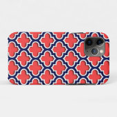 Koraalrood, marinewit Marokkaans Quatrefoil #5DS Case-Mate iPhone Case (Achterkant (horizontaal))