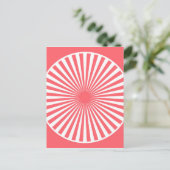 Koraalrood met wit cirkelpatroon briefkaart (Staand voorkant)