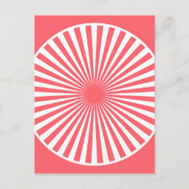 Koraalrood met wit cirkelpatroon briefkaart