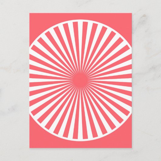 Koraalrood met wit cirkelpatroon briefkaart (Voorkant)