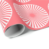 Koraalrood met wit cirkelpatroon cadeaupapier (Rol Hoek)