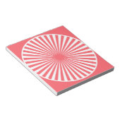 Koraalrood met wit cirkelpatroon notitieblok (Schuin)