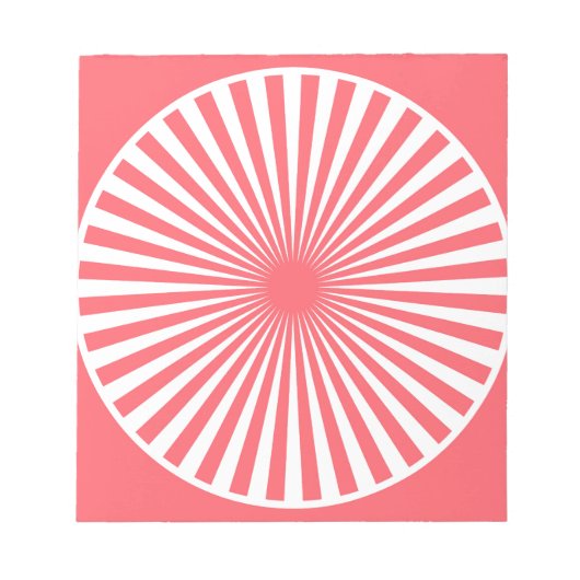 Koraalrood met wit cirkelpatroon notitieblok (Voorkant)