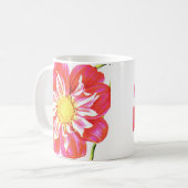 Koraalrood met witte streep koffiemok (Voorkant links)
