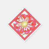 Koraalrood met witte streep servetten (Hoek)