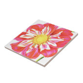 Koraalrood met witte streep tegeltje (Zijkant)