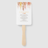 Koraalrood oranje herfstherfstherfsthuwelijksprogr handwaaier (Achterkant)