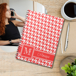 koraalrood-wit-horsmakreel | Modern monogram Notitieboek