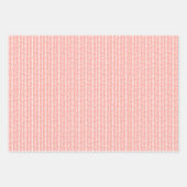 Koraalrood, zonnig, geel, groen hart en zigzagkuns inpakpapier vel (Voorkant 3)