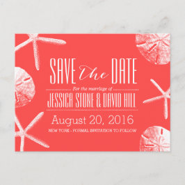 Koraalroodbaars en zanddollar sparen de datum aankondigingskaart