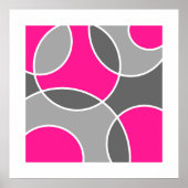 Koraalroze Abstracte cirkels Sierkussen Poster (Voorkant)